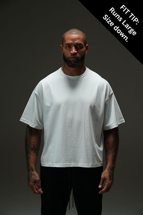 Fate Heavyweight Boxy Cropped Crewneck Tee for Men – 230 GSM Drop-Shoulder Cotton2