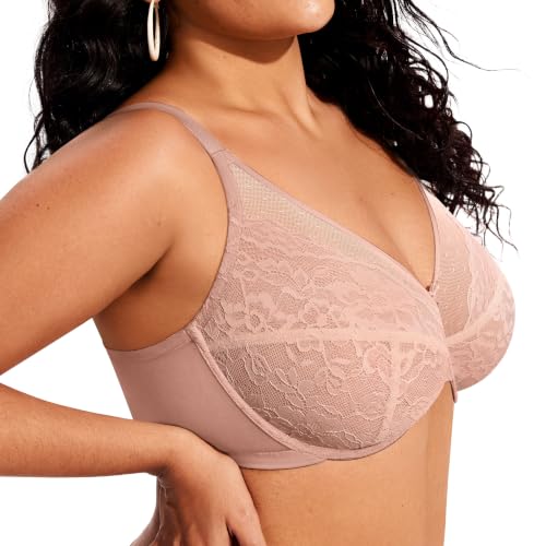 Image of Minimizer Bras for Women Full Coverage Supportive Push Up Underwire Bra | Soft Minimizer Bras for Large Breast Women, No Foam Unpadded Lightweight Unlined Lace Bras for Everyday Wear