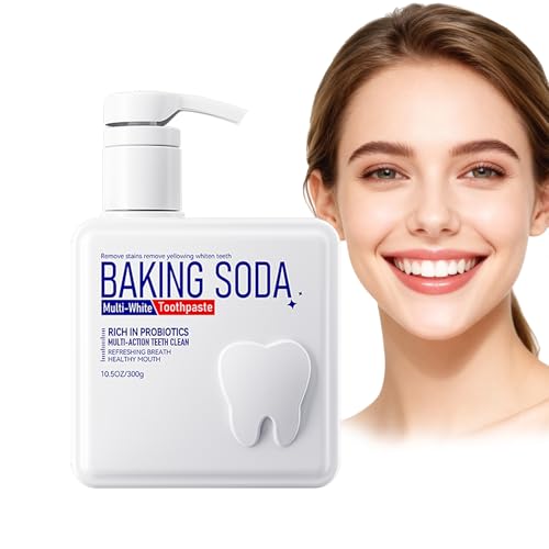 Virecose 300g Pasta de Dientes con Bicarbonato de Sodio – Blanqueadora, Antimanchas y Refrescante, Pasta Dental Aliento fresco Para una Sonrisa Más Blanca