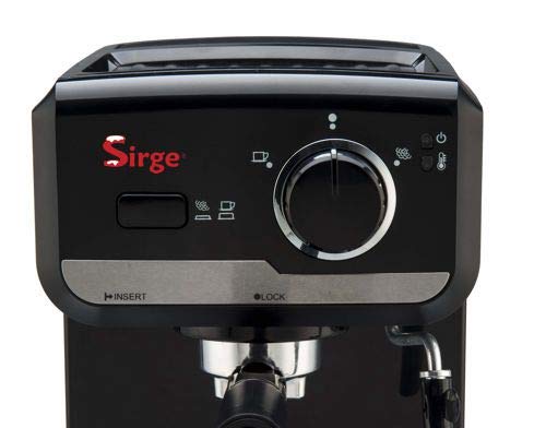 Sirge LussyO Manuelle Espressomaschine für Mahlen und Pads, 15 bar, 1 l, 1140 W, Schwarz – Bild 3