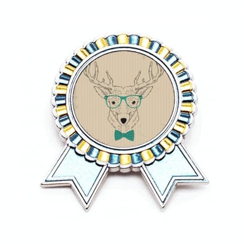 Pin's en forme de lunettes motif cerf en métal taille M unique