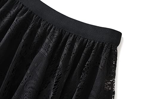CNSTORE Saia feminina elástica de renda macia com estampa de renda saia de praia saia de cintura alt