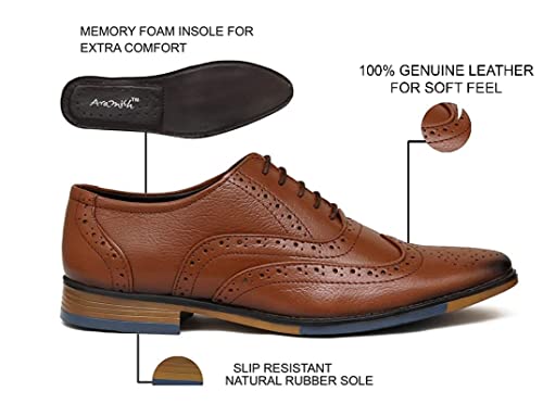 Image of ARAMISH Men Genuine Leather Formal Brogue Shoe