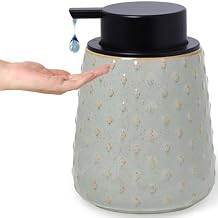 Soap Dispenser with Easy-to-Press Pump 12 oz Refillable Hand Soap Dispenser Bathroom Countertop and Kitchen Sink Vintage Grey Liquid Pump