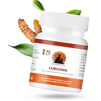 Vitalpfoten 75 Curcuma Kapseln für Hunde und Katzen mit Curcumin und Piperin, Ergänzungsfuttermittel sanfte Dosierung, Herstellung in Deutschland, höchste Reinheit und Qualität