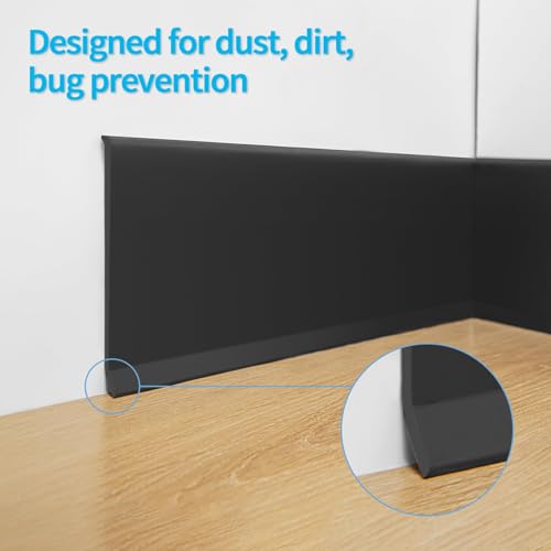 Image of Art3d 20 ft Flexible Peel and Stick Crown Molding Trim, Wall Decor, Black