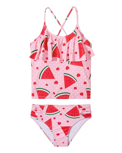 Image of Century Star Girls Flounce Tankini 2 Piece Bathing Suit | Cute swimwear set with a stylish flounce top,Comfortable fit, perfect for girls' summer beach vacations