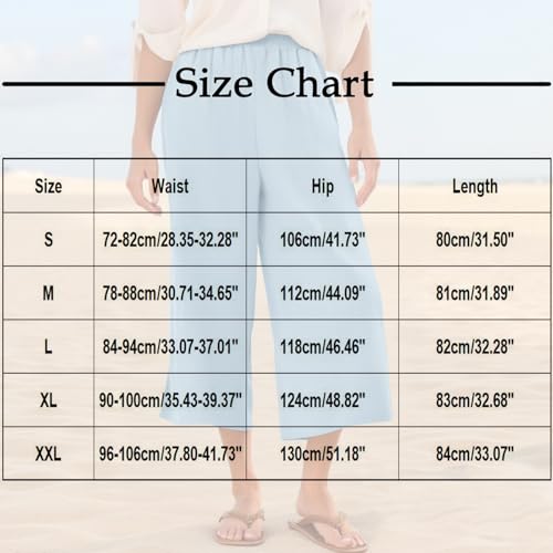 Womens Wide Leg Palazzo Capri Pants Loose High Waisted Wide Leg Lounge Pants Flowy Cropped Beach Work Trousers3