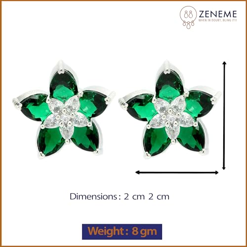 Image of Zeneme Earring Handmade Rhodium Plated Lightweight Pink Star Shaped Studs Earrings Jewellery For Girl And Women