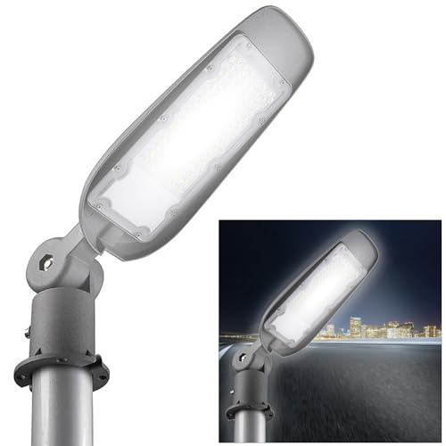 Planetitaly Faro stradale armatura palo lampione LED 200W 18000 Lumen resa 18000W per Esterno Impermeabile IP65 Ideale per Campi da Calcio, Tennis, Padel, Parcheggio, Viale, Luce di Sicurezza