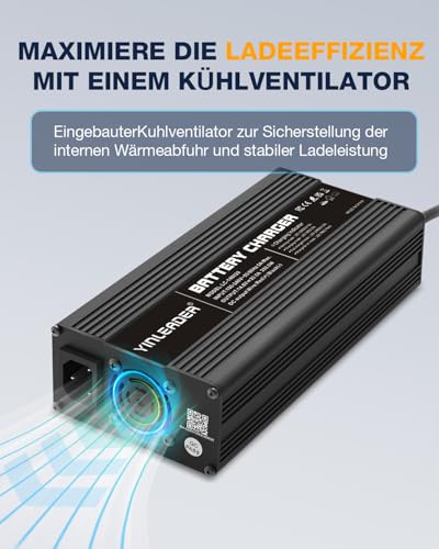 Yinleader LiFePO4 Cargador de batería de Coche 20 A 12 V, Cargador Inteligente Completamente automático para baterías de fosfato de Hierro de Litio 14,6 V 20 A - protección múltiple tamaño Compacto - imagen 3