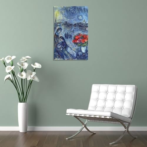 Poster Marc Chagall jeunes mariés à Paris toile 40x60 cm - 5