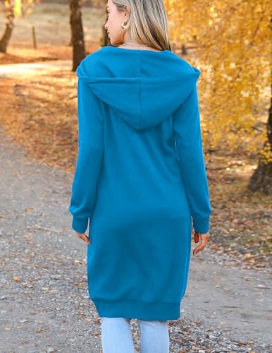 Zeagoo Women's Zip Up Hoodies Oversized Fleece Long Tunic Sweatshirts Casual Long Sleeve 2024 Fall Hoodie Jacket Coat