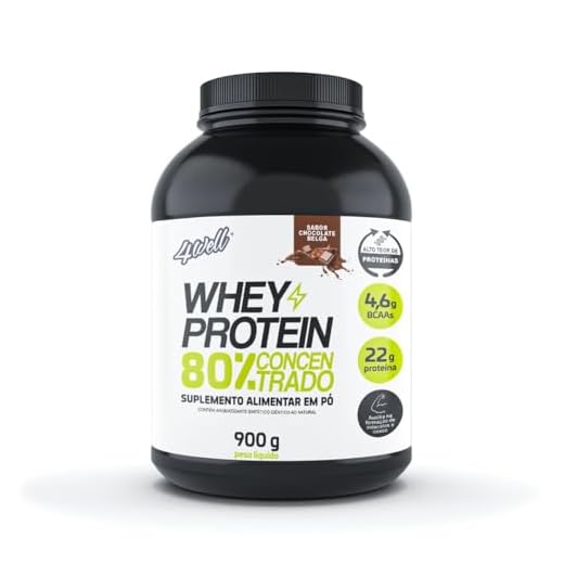 4well, Whey Protein Concentrado 4Well 900g Pote (Chocolate Belga)