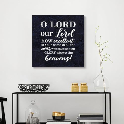 Lienzo decorativo de 20x20" con cita bíblica para transformar la sala de estar o el dormitorio 4