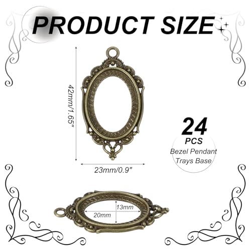 Kit pendentif ovale 20mm bronze uxcell pour réparer ou assembler vos colliers DIY - 3
