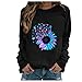 Lurcardo T-Shirt Damen Lang Schön Blumenpuzzle Druck Pullover Damen Hoodie Kapuzenkragen Langarm Sweatshirt Casual Frühling Herbst Freizeit Bluse Oberteil Tops Teenager Mädchen