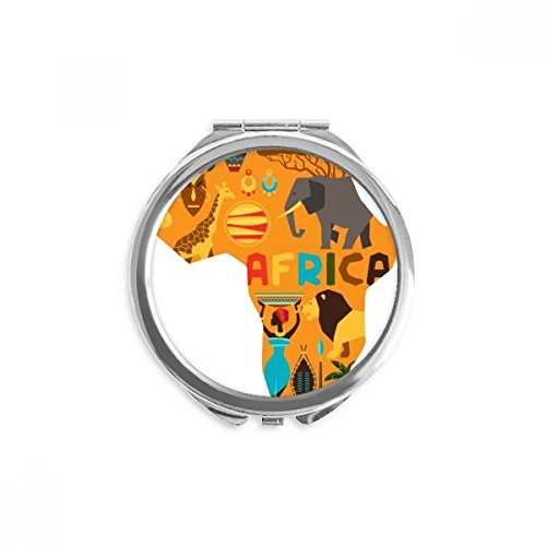 Miroir rond de poche pour retouches maquillage en voyage motif savane