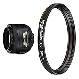Tipo del producto: Objetivo Nikon AF-S DX Nikkor 35 mm f/1.8 G - Objetivo para Montura F, Distancia Focal Fija 52.5 mm, Apertura f/1.8G, Negro - Versión Europea + Amazon Basics - Filtro de protección UV - 52mm