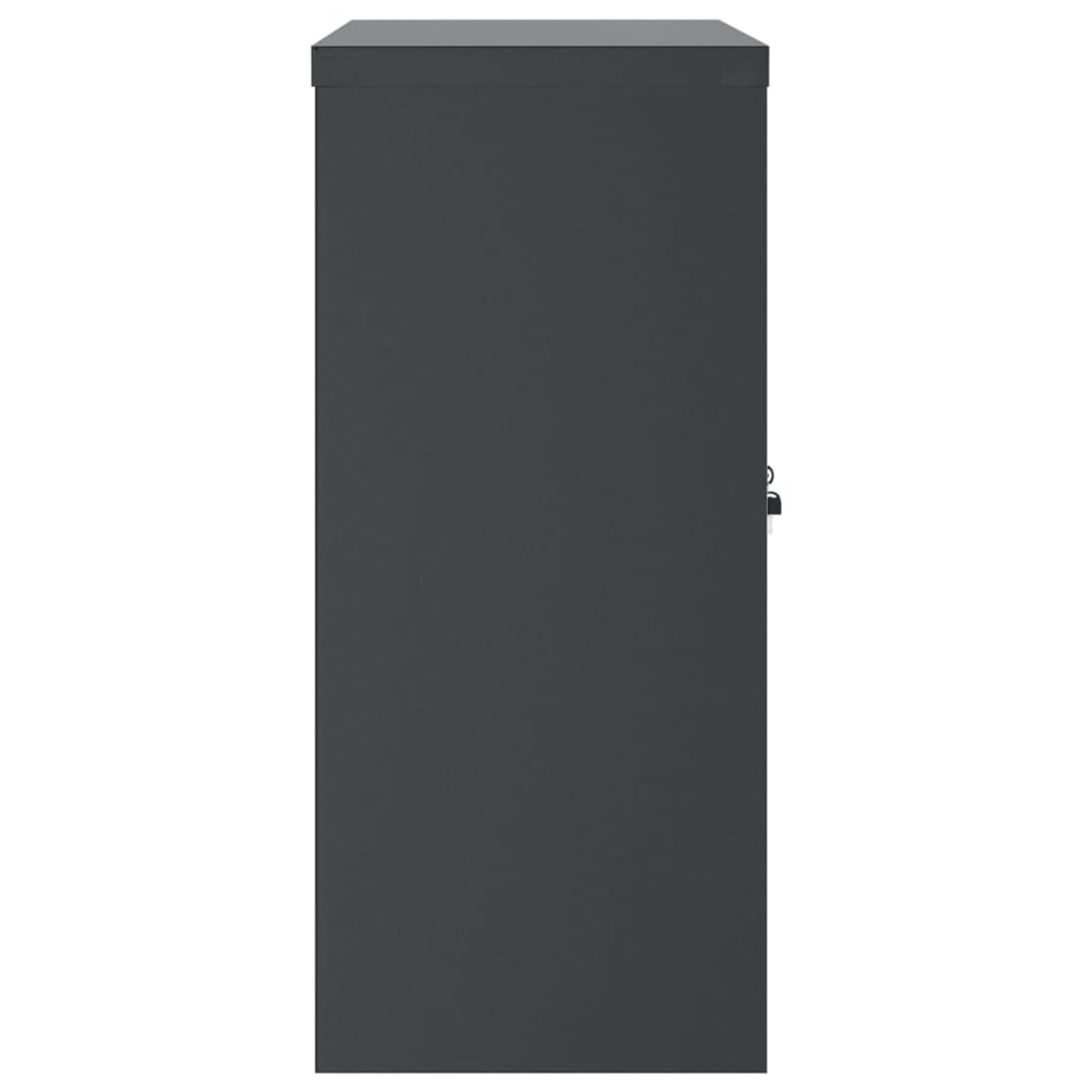 Aktenschrank anthrazit 90 x 40 x 90 cm aus pulverbeschichtetem Stahl mit 2 verstellbaren Böden, für Büroorganisation