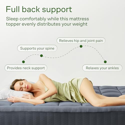 Image of Niagara Ultra Soft Queen RV Size Mattress Topper - Viscose Made from Bamboo Pillow Top Mattress Pad for Back Pain Relief - Naturally Cooling for Hot Sleepers, Gray