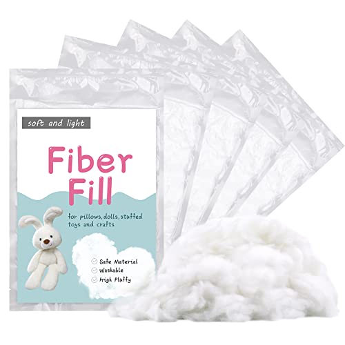 LOKUNN 24.7oz/700g Polyester Fiber Fill, (2.12oz~3.97lb) Stuffing Pillow Filling Stuffing Cushion Filling, Batting High Resilience Fill Fiber, Stuffing for Stuffed Animals/DIY Crafts (White)