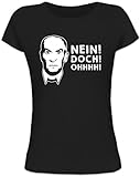 Shirtstreet24, Nein! DOCH! Ohhhh! Lady/Damenshirt/Frauen Fun T-Shirt, Größe: M,schwarz