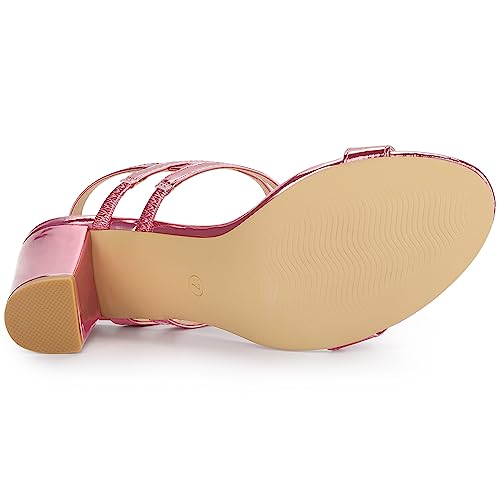 Allegra K Allegra K Women's Slingback Block Heel Pink Sandals 6.5 M US