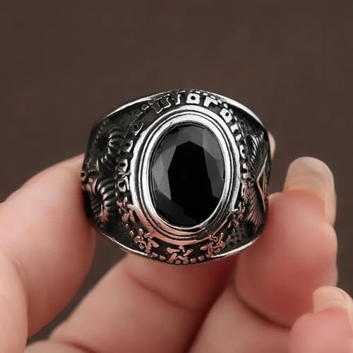 Jewellery big black stone rings gothique rétro pour couples - 2