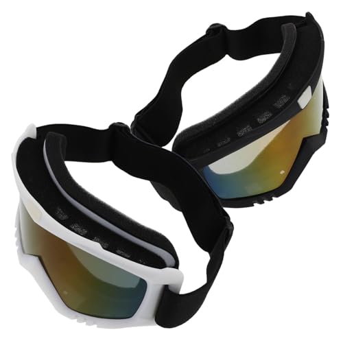 Mobestech 2 Stück Motorradbrille Winddichte Offroad Brille mit UV-Schutz Staubdicht Schneller...