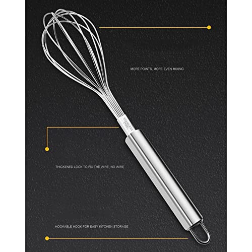 SePkus Frullino per Le Uova in Acciaio Inossidabile Frullino per Le Uova Manuale Frullino per Le Uova Panna da Montare Uovo Strumenti di Cottura per la casa (27 * 6,5 cm)