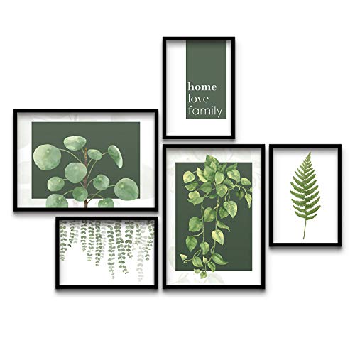 DON LETRA Juego de 5 Láminas Decorativas de Hojas de A3 / A4 para Enmarcar - Tela de Lienzo - Decoración de Pared - Cuadros Decorativos Modernos en Lienzo sin Marco, LSM-SET5-004