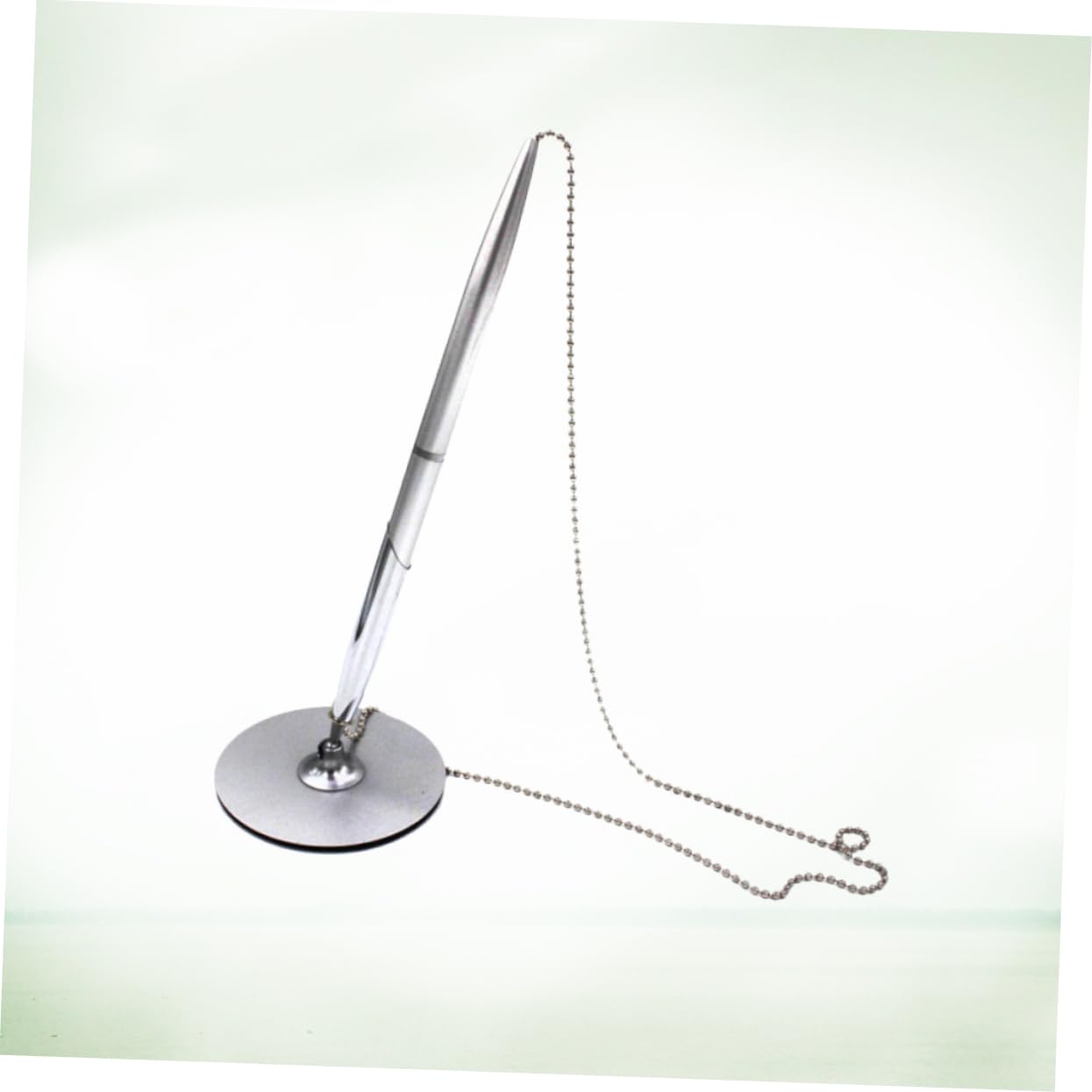 Ciieeo 3pezzi Penna Sfera Con Catena Elegante Penna Da Scrivania Per Ufficio Scrittura e Ergonomica Perfetta Per Scuole e Attività Commerciali Argento