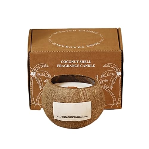 Coconut Bowl Candle -Rich Coconut Milk Aromatherapy, Coconut Shell Scented Candles Votive Gift Set, Soy Wax, Hand Poured, Birthday Gifts for Women/Men 250g (Lavender Floral Notes)