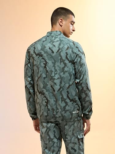 Image of TECHNOSPORT Men's Slim Fit Printed Regular Jacket With TS Flexi, SPF50+, Quick Dry for Regular Use