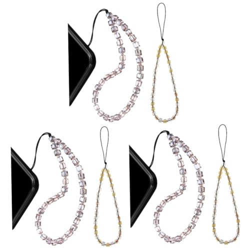 Téléphone Cristal Artificiel Perles Accessoire Mobile Élégant 3 Ensembles de 2 Pièces