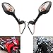 MZS Racing Motorcycle Mirrors, Turn Signals Rearview Side Mirror Fairing Accessories Black Compatible with CBR1000RR 2008-2016