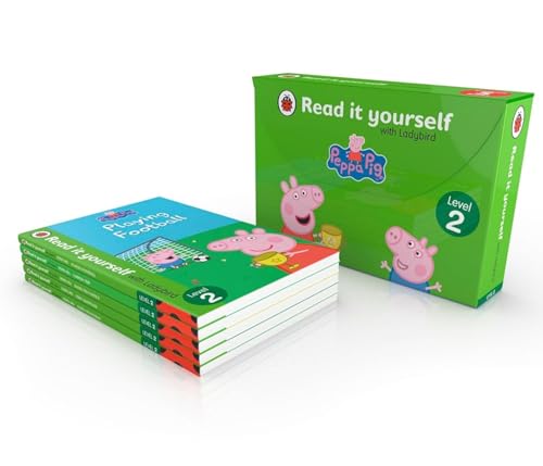 Image of Peppa Pig Read It Yourself Tuck Box Level 2: 5 Books Tuck-Box Set (First Sleepover, Playing Football, Going on Holiday and More)