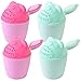 Taza de Enjuague para Bebés,Forreen 4 Piezas Taza de Champú para Niños Enjuagadora Desmontable de Champú Rinse Cup para Protección de Seguridad para Bebés y Niños (Rosa, verde)