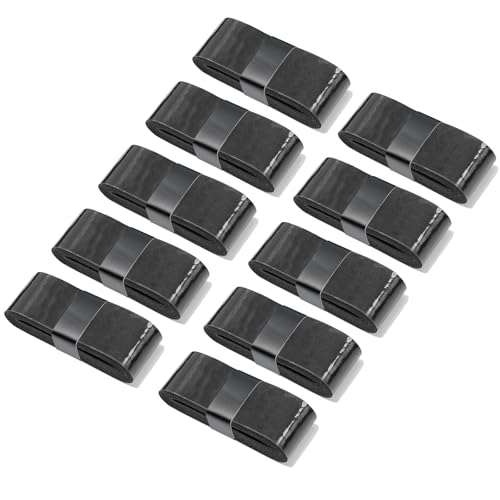 WILMIN Tennis Racket Grip Tape, 10 Pack, Racquet Overgrip, for Sweat Absorption, Shock Dispersion, Tackiness, Comfort and Durability, Overlength, Easy to Apply (Black Tough(10 Pack, 51 inchs))