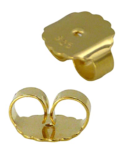 Beate Stohr XXL Ohrmuttern 10mm vergoldet | Große Verschlüsse für Ohrstecker aus 925 Silber | Sicherer Butterfly Rückstecker für schwere Ohrringe & gedehnte Ohrlöcher