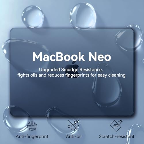 Image of EooCoo Compatible for Apple 2026 MacBook Neo Case 13 inch Laptop A3404 A18 Pro Chip with Liquid Retina Display, 100% Match Official Color, Scratch Resistant, Hard Shell Protective Cover, Frost Indigo
