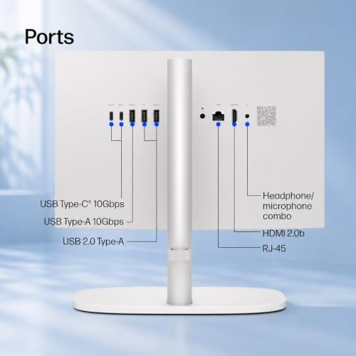 Image of HP OmniStudio 23.8 inch FHD All-in-One Desktop Computer | Intel N150 Processor | 16GB RAM 128GB UFS Storage | Wi-Fi 6, 1080p Webcam | Wired Keyboard & Mouse | Windows 11 | Cashmere White