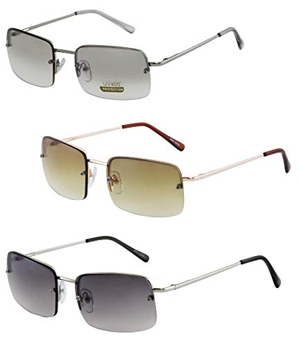 FLAWLESS EYEWEAR - Minimalist Medium Rectangular Sunglasses Clear Eyewear Spring Hinge