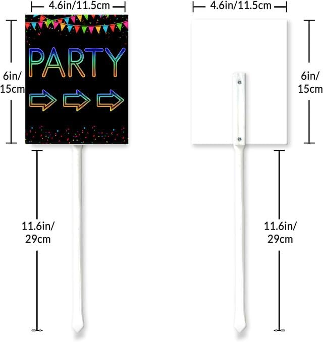 Miniatura 7 de KPSheng Party This Way - Letrero de metal direccional con estacas para cualquier ocasión, fiesta de cumpleaños, flecha para patio al aire libre, 4.6