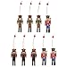 Veemoon 9 Pcs en Bois De Noël Casse-Noisette Mini Soldat Figurines Arbre De Noël Ornements Marionnettes Jouet (Rouge)