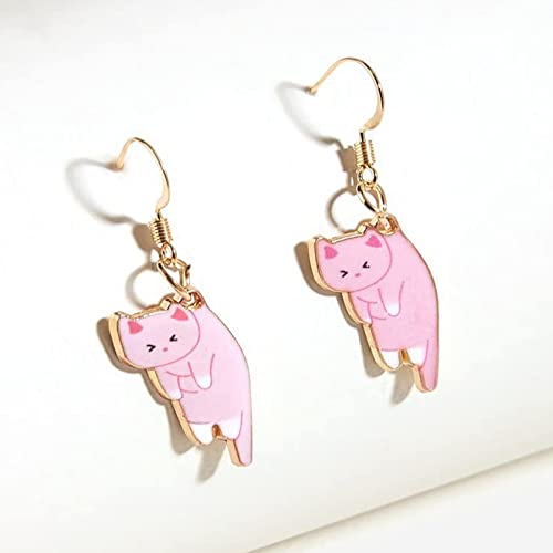 Sweet Kawaii Animals Kitten Drop Dangle Lovely Funny Cute Cartoon Aesthetic Cat Lover Person Creative Earrings Friendship Jewelry for Women3
