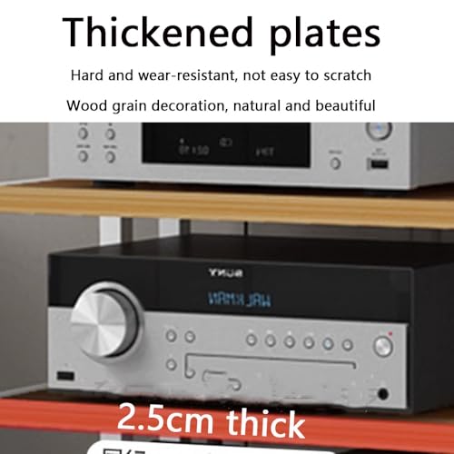 Support audio à 4 niveaux et meuble de rangement de composants stéréo bois - 4