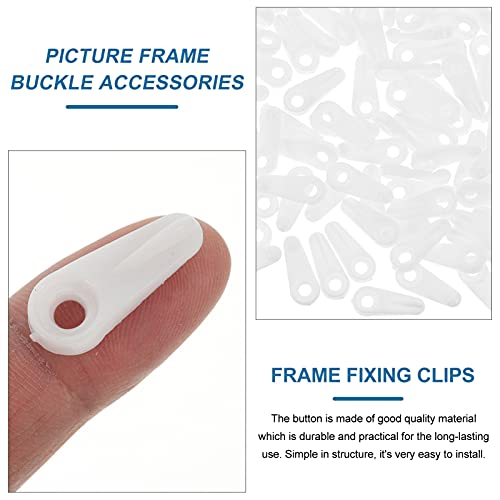 Image of Picture Frame Hardware Picture Frame Hardware 100pcs Photo Frame Back Plate Buckles Picture Hangers Kit Backboard Buckles Picture Hanging Hardware Picture Hanging Hardware