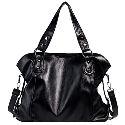Grand sac à bandoulière souple en cuir synthétique rétro pour femme sac de voyage chic